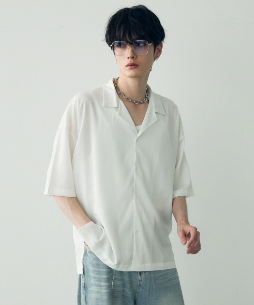 Shoowtime(ショウタイム)の「Over size drape regular coller shirt / オーバーサイズドレープレギュラーカラーシャツ(シャツ/ブラウス・メンズ・ホワイト/グレイッシュブルー/ターコイズブルー/ブラック/ダークグリーン・LARGE/MEDIUM/X-LARGE)」の11枚目の写真