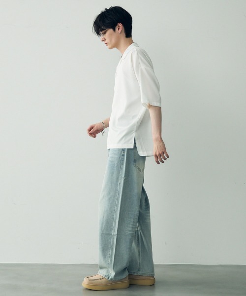 Shoowtime(ショウタイム)の「Over size drape regular coller shirt / オーバーサイズドレープレギュラーカラーシャツ(シャツ/ブラウス・メンズ・ホワイト/グレイッシュブルー/ターコイズブルー/ブラック/ダークグリーン・LARGE/MEDIUM/X-LARGE)」の22枚目の写真