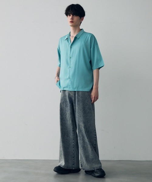 セール】Over size drape regular coller shirt / オーバー