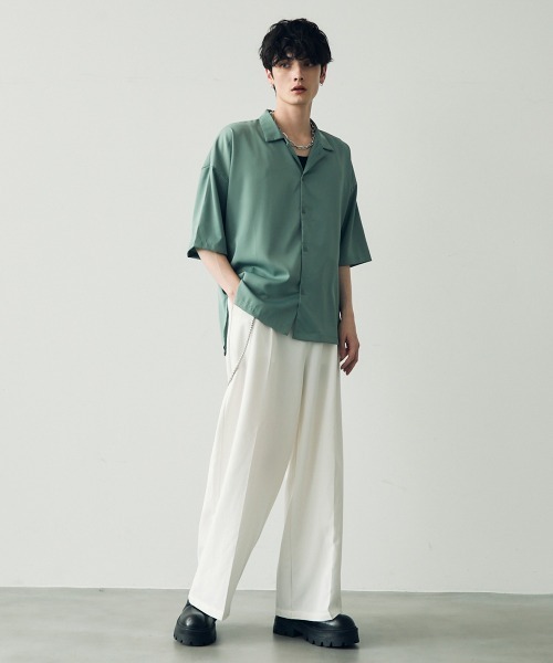 SP古着　オーバーサイズ　ノーカラー　スタジャン　グレー　XL 太アームワイド. extra quality wide sleeve (over size) long-T / エクストラ