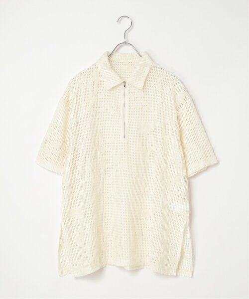 notch.(ノッチ)の「ハーフジップレースシャツ(シャツ/ブラウス・レディース・ブラック/アイボリー・M)」の10枚目の写真