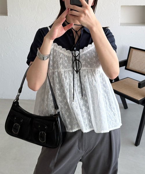 MUHET（ミュエータ）の「【set item】textured cardigan & lace