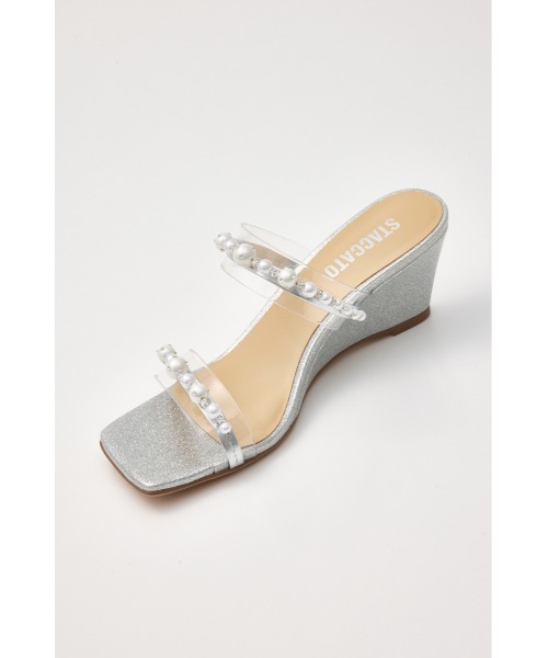 STACCATO(スタッカート)の「パールベルトヌーディーヒールサンダル(サンダル・レディース・シルバー/ホワイト・22.5cm/23.0cm/23.5cm/24.0cm/24.5cm)」の6枚目の写真