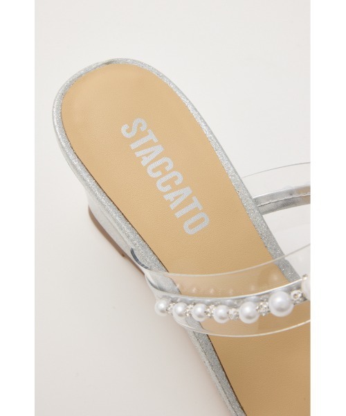 STACCATO(スタッカート)の「パールベルトヌーディーヒールサンダル(サンダル・レディース・シルバー/ホワイト・22.5cm/23.0cm/23.5cm/24.0cm/24.5cm)」の4枚目の写真