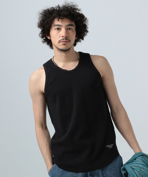 BAYFLOW（ベイフロー）の「[レイヤードに最適] ワッフルラウンドタンクトップ（Tシャツ/カットソー・メンズ・ブラック/ホワイト/カーキ・MEDIUM/LARGE）」の22枚目の写真