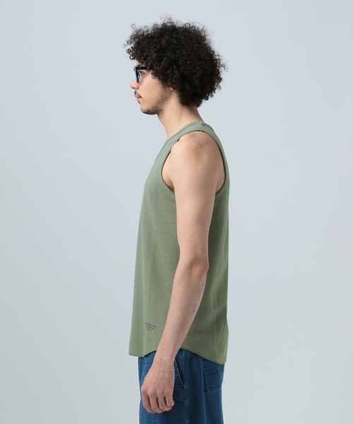 BAYFLOW（ベイフロー）の「[レイヤードに最適] ワッフルラウンドタンクトップ（Tシャツ/カットソー・メンズ・ブラック/ホワイト/カーキ・MEDIUM/LARGE）」の9枚目の写真