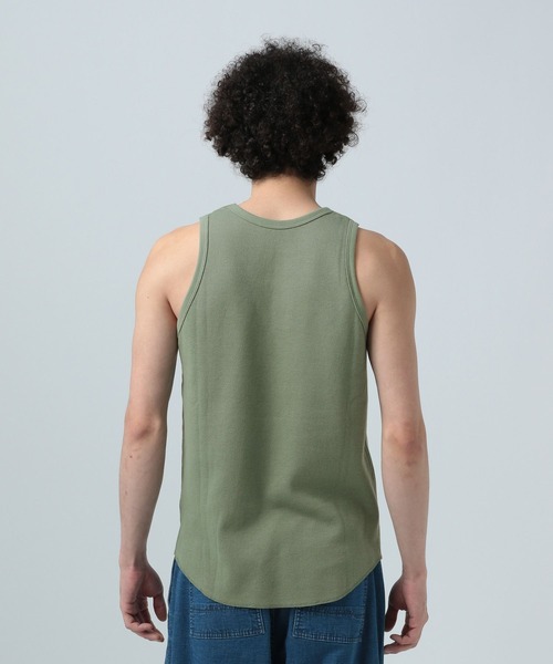 BAYFLOW（ベイフロー）の「[レイヤードに最適] ワッフルラウンドタンクトップ（Tシャツ/カットソー・メンズ・ブラック/ホワイト/カーキ・MEDIUM/LARGE）」の8枚目の写真