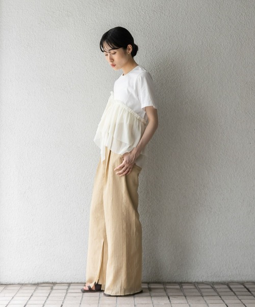 KBF（ケイビーエフ）の「アシメフリルドッキングTEE（Tシャツ/カットソー・レディース・グリーン系その他/ブルー系その他/ホワイト系その他・ONE）」の5枚目の写真