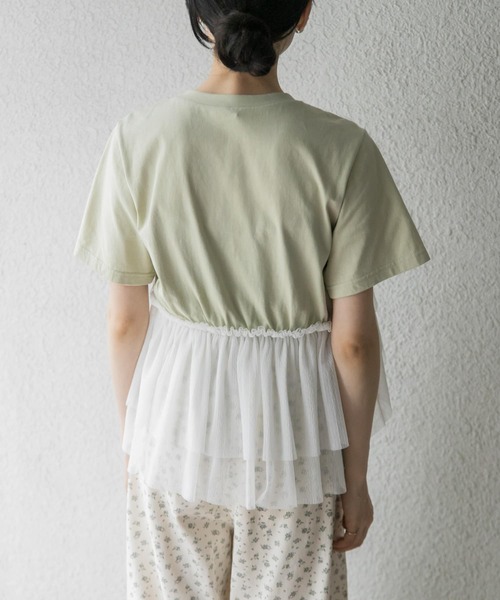 KBF（ケイビーエフ）の「アシメフリルドッキングTEE（Tシャツ/カットソー・レディース・グリーン系その他/ブルー系その他/ホワイト系その他・ONE）」の12枚目の写真