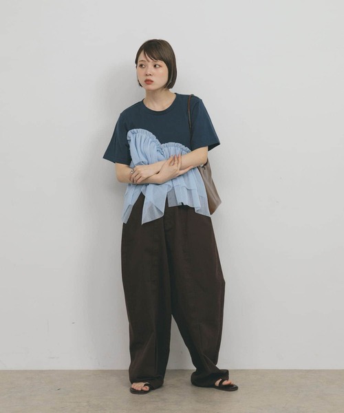 KBF（ケイビーエフ）の「アシメフリルドッキングTEE（Tシャツ/カットソー・レディース・グリーン系その他/ブルー系その他/ホワイト系その他・ONE）」の19枚目の写真