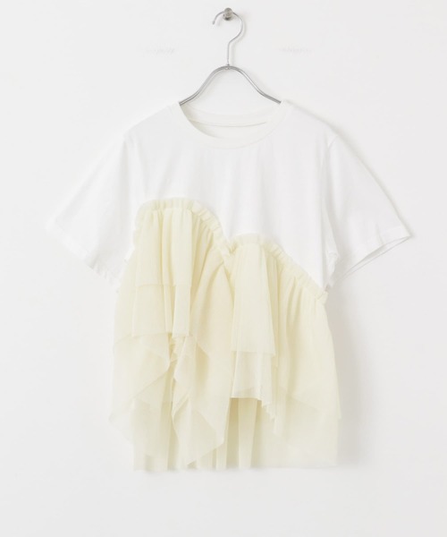 KBF（ケイビーエフ）の「アシメフリルドッキングTEE（Tシャツ/カットソー・レディース・グリーン系その他/ブルー系その他/ホワイト系その他・ONE）」の22枚目の写真