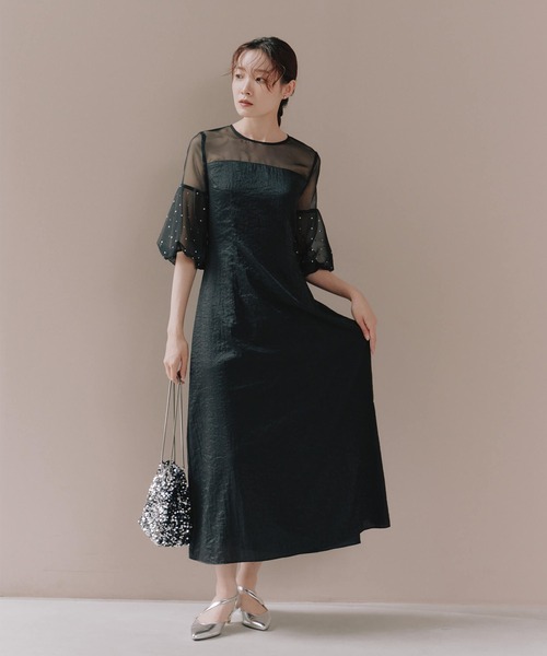 【４月迄】Kaene ドレス kaene ドレス デザインオーガンミックスドレス : ZOZOTOWN Yahoo