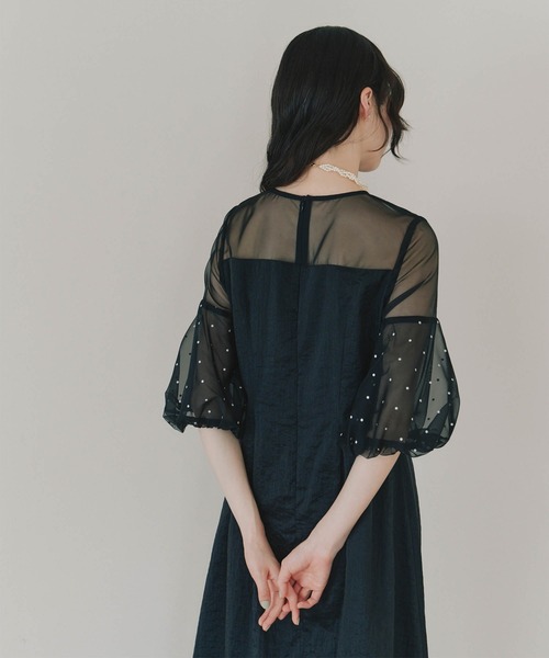 kaene オケージョンドレス デザインオーガンミックスドレス（ドレス）｜kaene（カエン）の