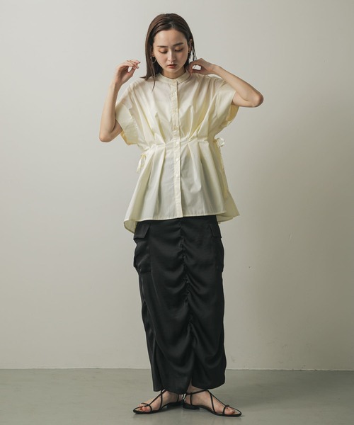 SENSE OF PLACE by URBAN RESEARCH（センスオブプレイスバイアーバンリサーチ）の「ウエストタックチュニックブラウス（シャツ/ブラウス・レディース・ブルー/オフホワイト/ブラック・ONE）」の21枚目の写真