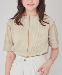 titivate | プリーツメロー配色トップス(Tシャツ/カットソー)