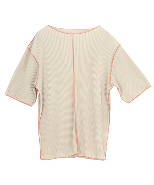 titivate（ティティベイト）の「プリーツメロー配色トップス（Tシャツ/カットソー・レディース・ブラック/ベージュ/アイボリー・FREE）」の14枚目の写真