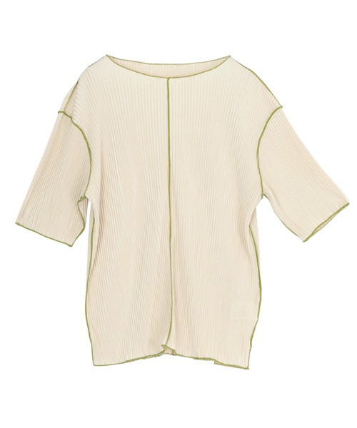 titivate（ティティベイト）の「プリーツメロー配色トップス（Tシャツ/カットソー・レディース・ブラック/ベージュ/アイボリー・FREE）」の16枚目の写真