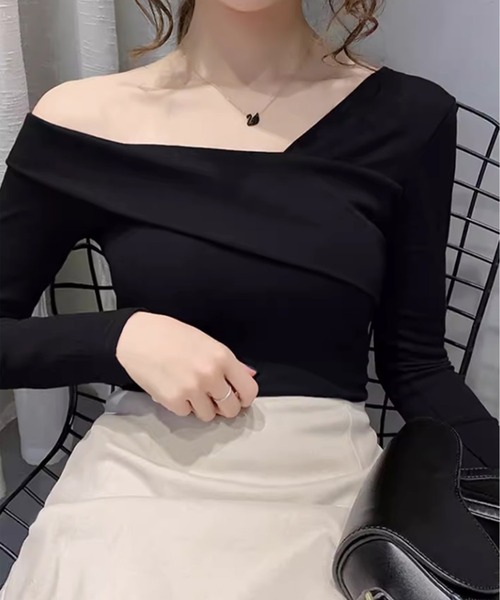 ROOPTOKYO（ループトウキョウ）の「2WAY オフショルデザイン トップス 秋物 秋服 2026年秋冬（Tシャツ/カットソー・レディース・ホワイト/レッド・S/M）」の9枚目の写真