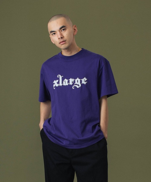 XLARGE（エクストララージ）の「PATCHED LOGO S/S TEE（Tシャツ/カットソー・メンズ・パープル/ホワイト/ブラック・S/M/L/XL）」の8枚目の写真