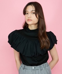 シルケットカットフリルトップス≪手洗い可能≫