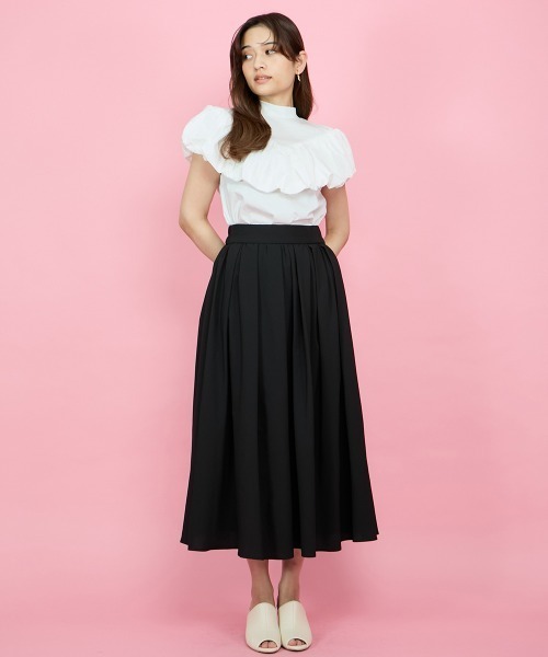 QUEENS COURT(クイーンズコート)の「シルケットカットフリルトップス≪手洗い可能≫(Tシャツ/カットソー・レディース・イエロー/ブラック/オフホワイト・M)」の7枚目の写真