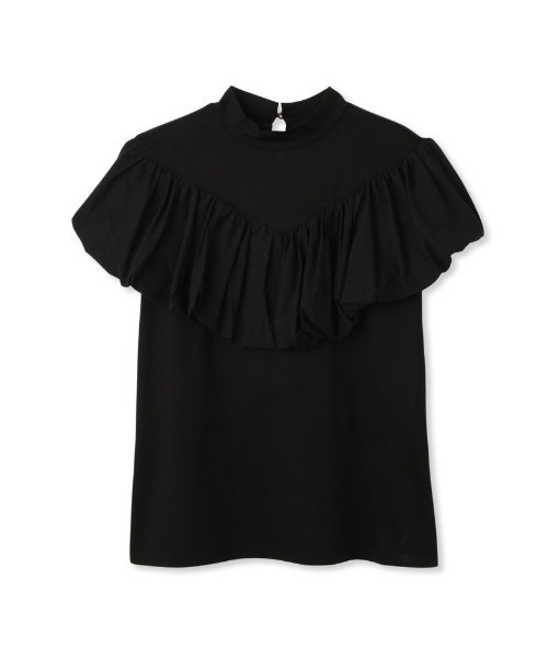 QUEENS COURT(クイーンズコート)の「シルケットカットフリルトップス≪手洗い可能≫(Tシャツ/カットソー・レディース・イエロー/ブラック/オフホワイト・M)」の9枚目の写真