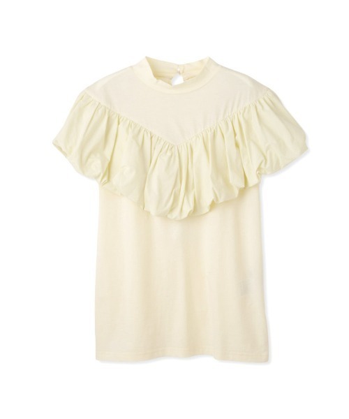 QUEENS COURT(クイーンズコート)の「シルケットカットフリルトップス≪手洗い可能≫(Tシャツ/カットソー・レディース・イエロー/ブラック/オフホワイト・M)」の12枚目の写真