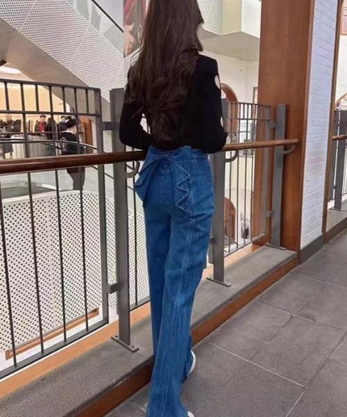 paravion（パラビオン）の「バックリボンデニムパンツ（デニムパンツ・レディース・ブルー・S/M）」の6枚目の写真