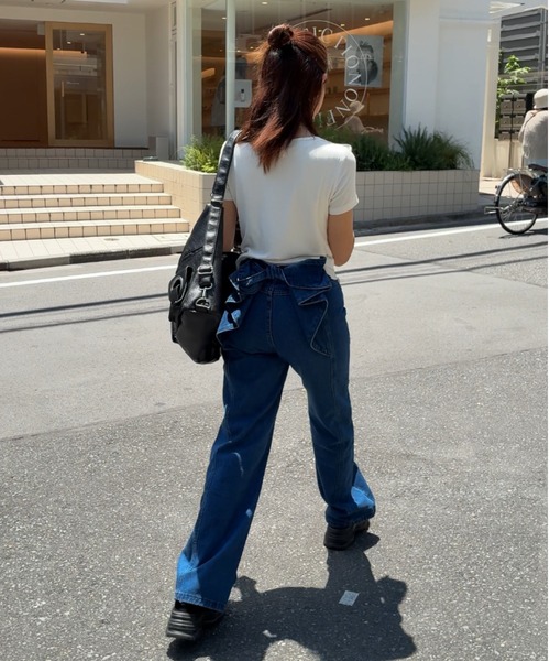 paravion（パラビオン）の「バックリボンデニムパンツ（デニムパンツ・レディース・ブルー・S/M）」の14枚目の写真