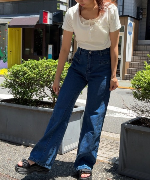 paravion（パラビオン）の「バックリボンデニムパンツ（デニムパンツ・レディース・ブルー・S/M）」の12枚目の写真