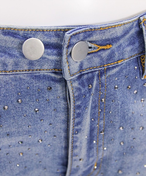 clear（クリア）の「【低身長用サイズ有】ラインストーンフレアデニム [着回し力抜群 大人 カジュアル キラキラ]≪SS新作≫（デニムパンツ・レディース・ブルー/ライトブルー/ブラック/ブルー系その他2・S/M/XS/PS）」の20枚目の写真