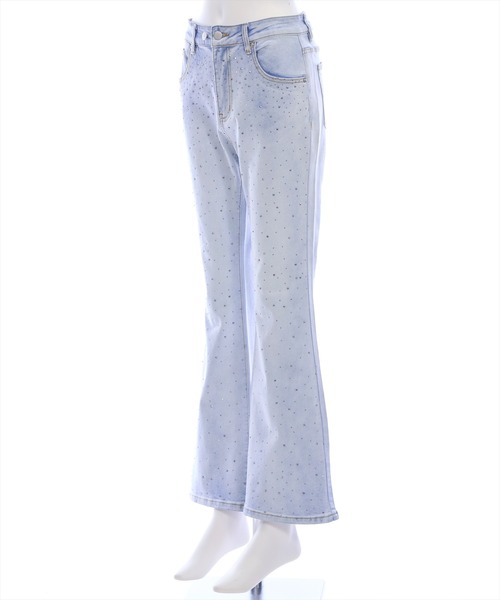 clear（クリア）の「【低身長用サイズ有】ラインストーンフレアデニム [着回し力抜群 大人 カジュアル キラキラ]≪SS新作≫（デニムパンツ・レディース・ブルー/ライトブルー/ブラック/ブルー系その他2・S/M/XS/PS）」の14枚目の写真