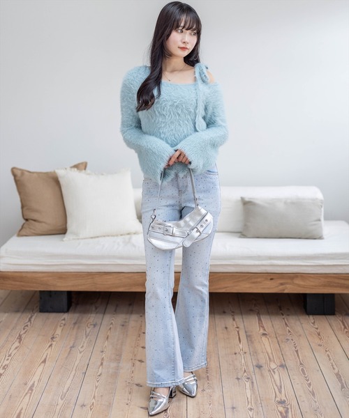 clear（クリア）の「【低身長用サイズ有】ラインストーンフレアデニム [着回し力抜群 大人 カジュアル キラキラ]≪SS新作≫（デニムパンツ・レディース・ブルー/ライトブルー/ブラック/ブルー系その他2・S/M/XS/PS）」の12枚目の写真