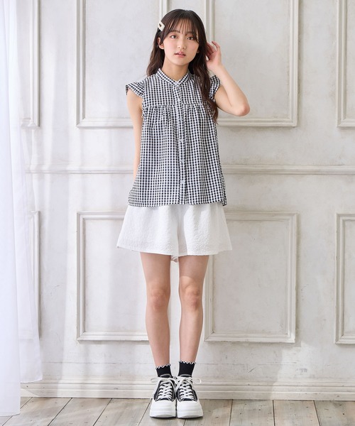  キュロット THLA370 ブラック/ホワイト L セール】エンボスキュロットパンツ（その他パンツ）｜Amourire