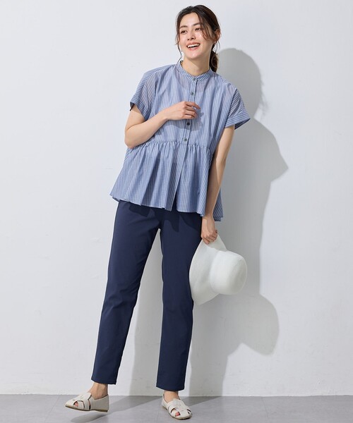 ANY（エニィ）の「半袖ティアードブラウス（シャツ/ブラウス・レディース・グレー系1/ホワイト系1/ネイビー系1・4）」の10枚目の写真