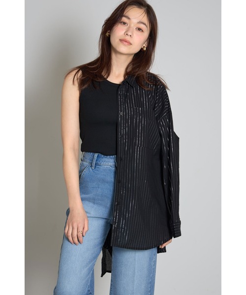 &. NOSTALGIA（アンドドットノスタルジア）の「コットンポケットシャツ（シャツ/ブラウス・レディース・ブラック/オフホワイト・M）」の4枚目の写真