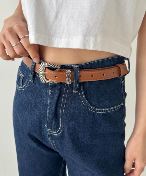 LOVALOT（ラバロット）の「フェイクレザーウエスタンベルト105㎝（ベルト・レディース・ダークブラウン/ブラウン/ブラック・FREE）」の3枚目の写真