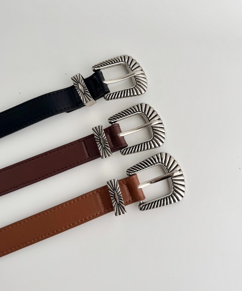 LOVALOT（ラバロット）の「フェイクレザーウエスタンベルト105㎝（ベルト・レディース・ダークブラウン/ブラウン/ブラック・FREE）」の7枚目の写真