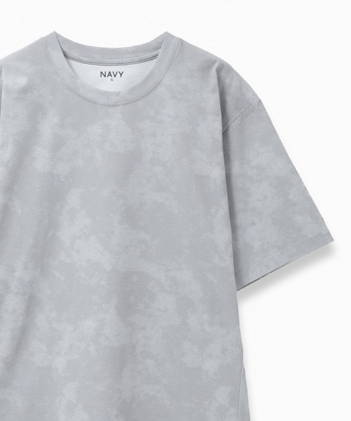 NAVY(ネイビー)の「NAVY 【接触冷感・吸水速乾】ドライストレッチ総柄Tシャツ(Tシャツ/カットソー・メンズ・ネイビー/ブルー/ライトグレー/ブラック・XL/L/M/S)」の3枚目の写真