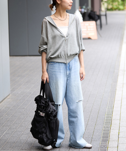 JOURNAL STANDARD relume（ジャーナルスタンダード　レリューム）の「《WEB限定追加2》シアーフーディ（パーカー・レディース・ブラック/グレー・FREE）」の12枚目の写真