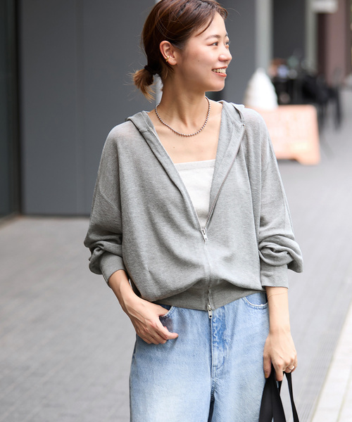 JOURNAL STANDARD relume（ジャーナルスタンダード　レリューム）の「《WEB限定追加2》シアーフーディ（パーカー・レディース・ブラック/グレー・FREE）」の16枚目の写真