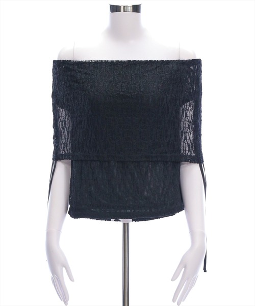 clear（クリア）の「サイドドロストレースオフショルカットソー[着回し抜群 大人 カジュアル]≪SS新作≫（Tシャツ/カットソー・レディース・オフホワイト/ブラック・F）」の8枚目の写真