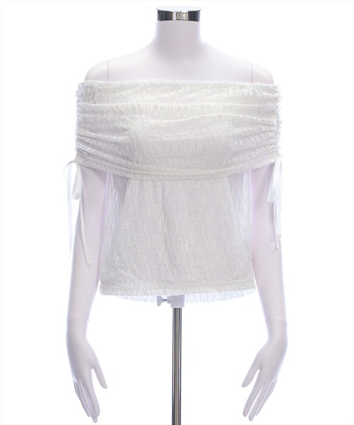 clear（クリア）の「サイドドロストレースオフショルカットソー[着回し抜群 大人 カジュアル]≪SS新作≫（Tシャツ/カットソー・レディース・オフホワイト/ブラック・F）」の5枚目の写真