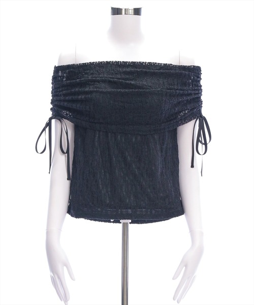 clear（クリア）の「サイドドロストレースオフショルカットソー[着回し抜群 大人 カジュアル]≪SS新作≫（Tシャツ/カットソー・レディース・オフホワイト/ブラック・F）」の4枚目の写真