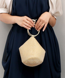 cache cache（カシュ カシュ）の「カシュカシュ cachecache / リングハンドル巾着パーティバッグ（ハンドバッグ）」