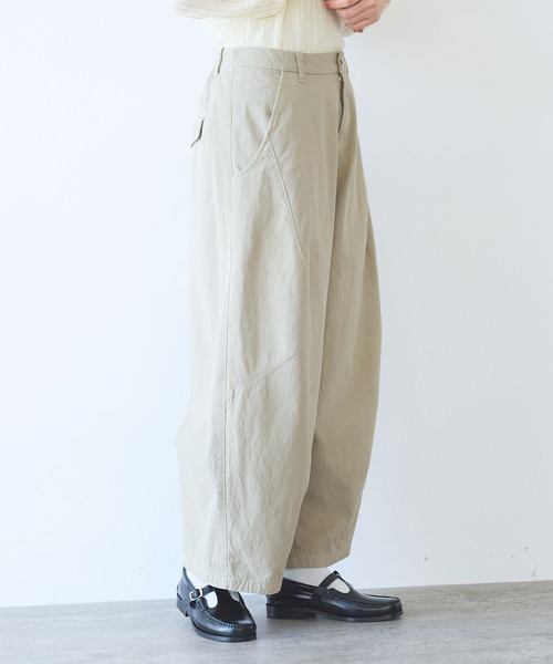 yuni（ユニ ）の「強撚コットン近江晒コクーンパンツ（その他パンツ