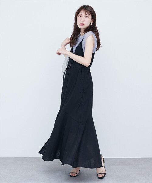 natural couture（ナチュラルクチュール）の「【WEB限定】前後2WAYフレアヘムキャミワンピース（ワンピース・レディース・ブルー/グレイッシュベージュ/ピンク系その他/ブラック・MEDIUM/LARGE）」の5枚目の写真