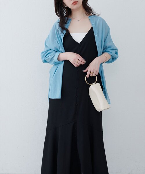 natural couture（ナチュラルクチュール）の「【WEB限定】前後2WAYフレアヘムキャミワンピース（ワンピース・レディース・ブルー/グレイッシュベージュ/ピンク系その他/ブラック・MEDIUM/LARGE）」の12枚目の写真