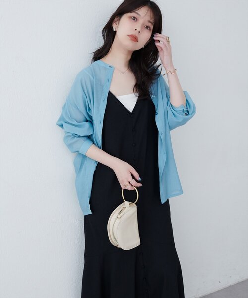 natural couture（ナチュラルクチュール）の「【WEB限定】前後2WAYフレアヘムキャミワンピース（ワンピース・レディース・ブルー/グレイッシュベージュ/ピンク系その他/ブラック・MEDIUM/LARGE）」の13枚目の写真