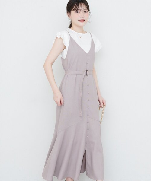 natural couture（ナチュラルクチュール）の「【WEB限定】前後2WAYフレアヘムキャミワンピース（ワンピース・レディース・ブルー/グレイッシュベージュ/ピンク系その他/ブラック・MEDIUM/LARGE）」の16枚目の写真